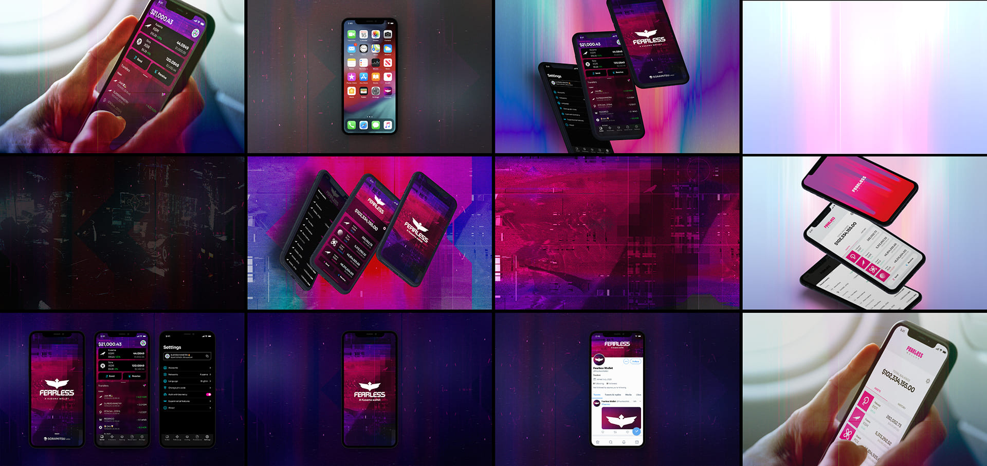 Fearless Wallet early UI concept and brand language